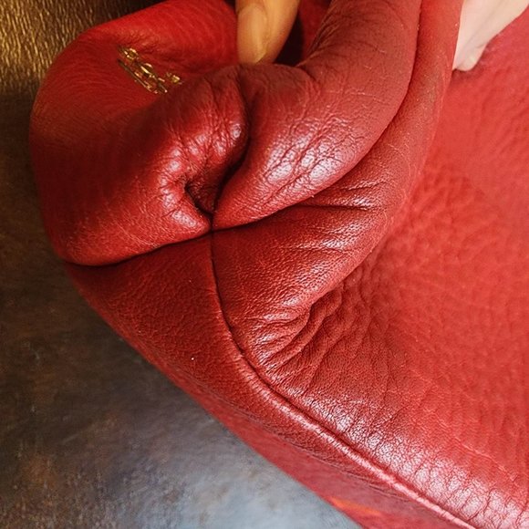 !Coach Pink Ruby Pebbled Leather Shoulder Bag Hobo Handbag Purse - Picture 6 of 17